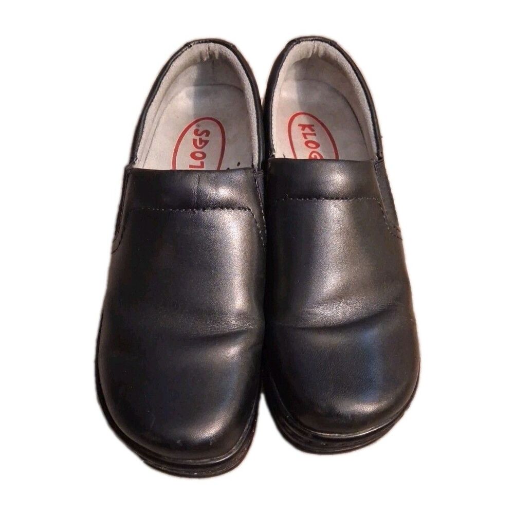 ​Klogs Springfield Black Leather Clogs Women's Size 7M Slip Resistant Work Shoes